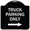 Signmission Reserved Parking Truck Parking W/ Right Arrow Heavy-Gauge Aluminum Sign, 18" x 18", BW-1818-23029 A-DES-BW-1818-23029 - alternate 1